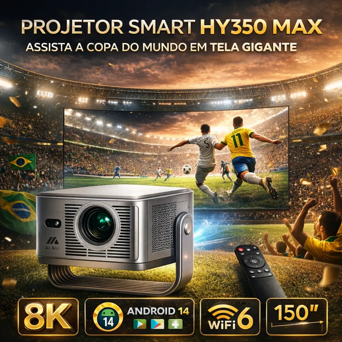 8k Projetor Smart Aliron Hy350 Max Android 14 1080p Nativo — foto 2