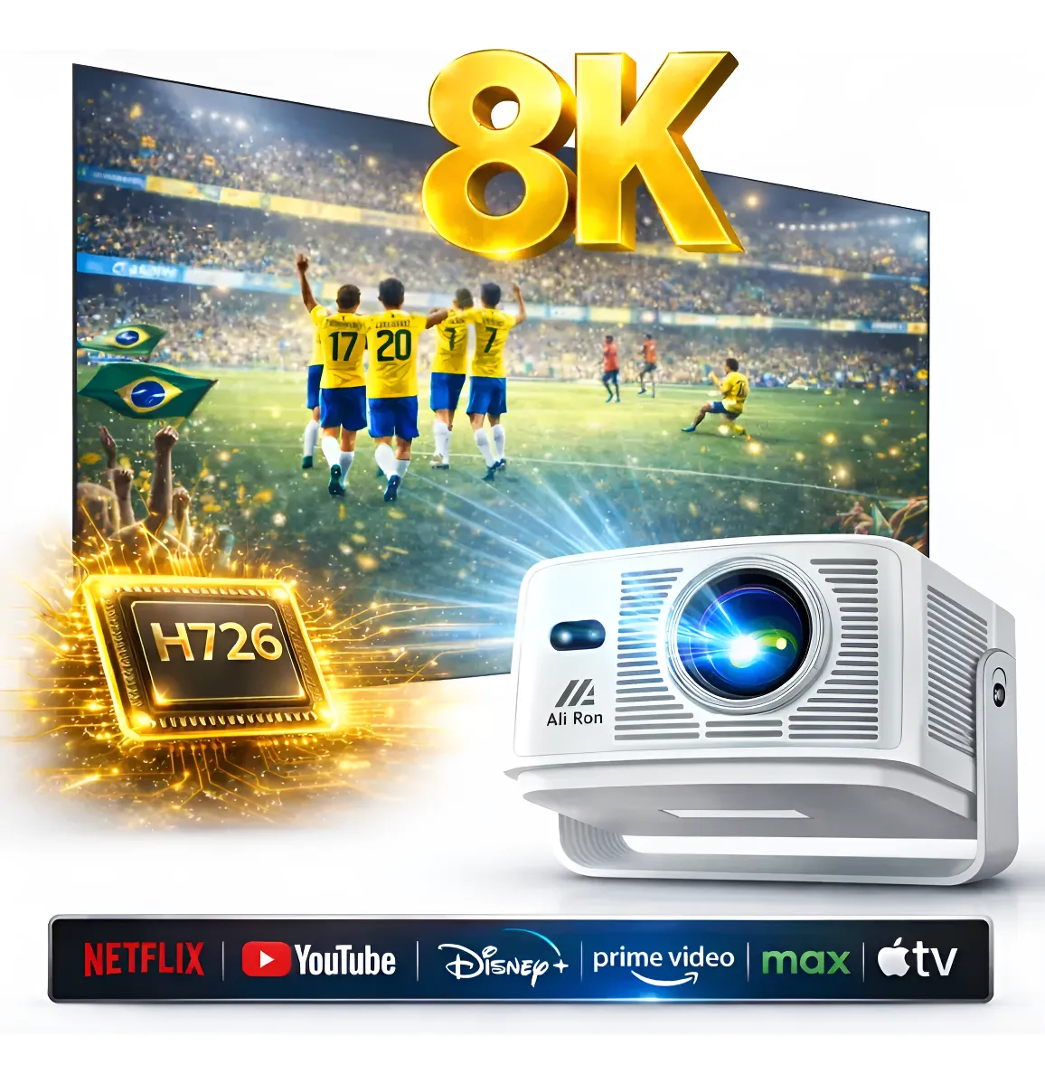 8k Projetor Smart Aliron Hy350 Max Android 14 1080p Nativo