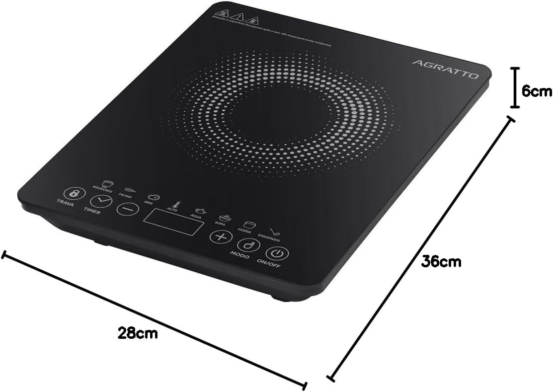 AGRATTO COOKTOP INDUCAO ACKI01I-02 PRETO 1 BOCA 2000W 220V — foto 6