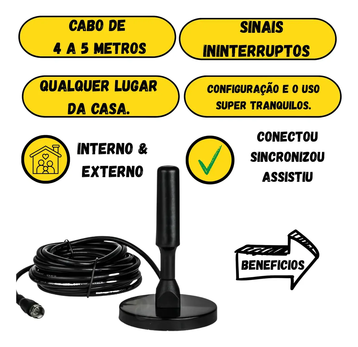 Antena Digital Interna Vários Canais Livre Para Sua Família — foto 3