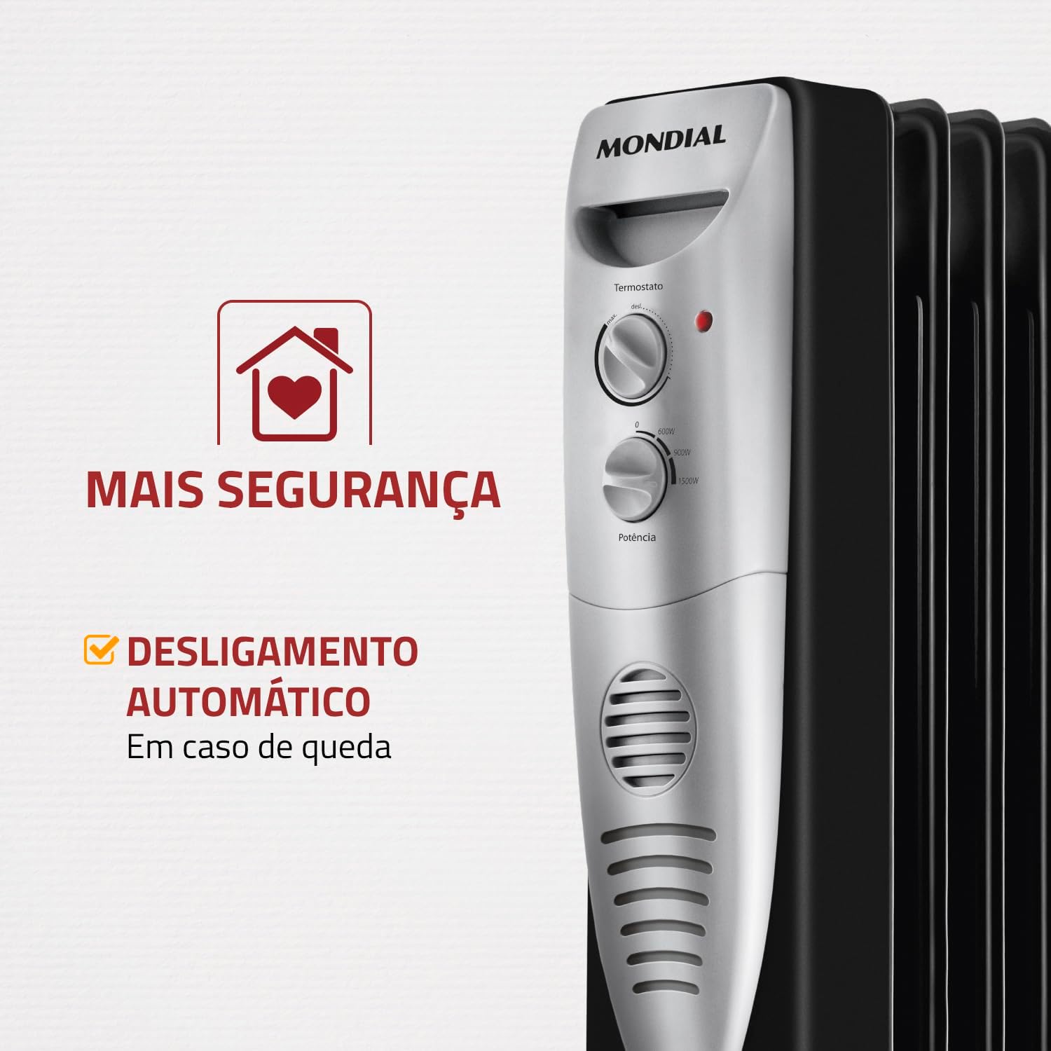Aquecedor a Óleo, Mondial, Preto/Prata, 1500W, 220V - A-06 — foto 4