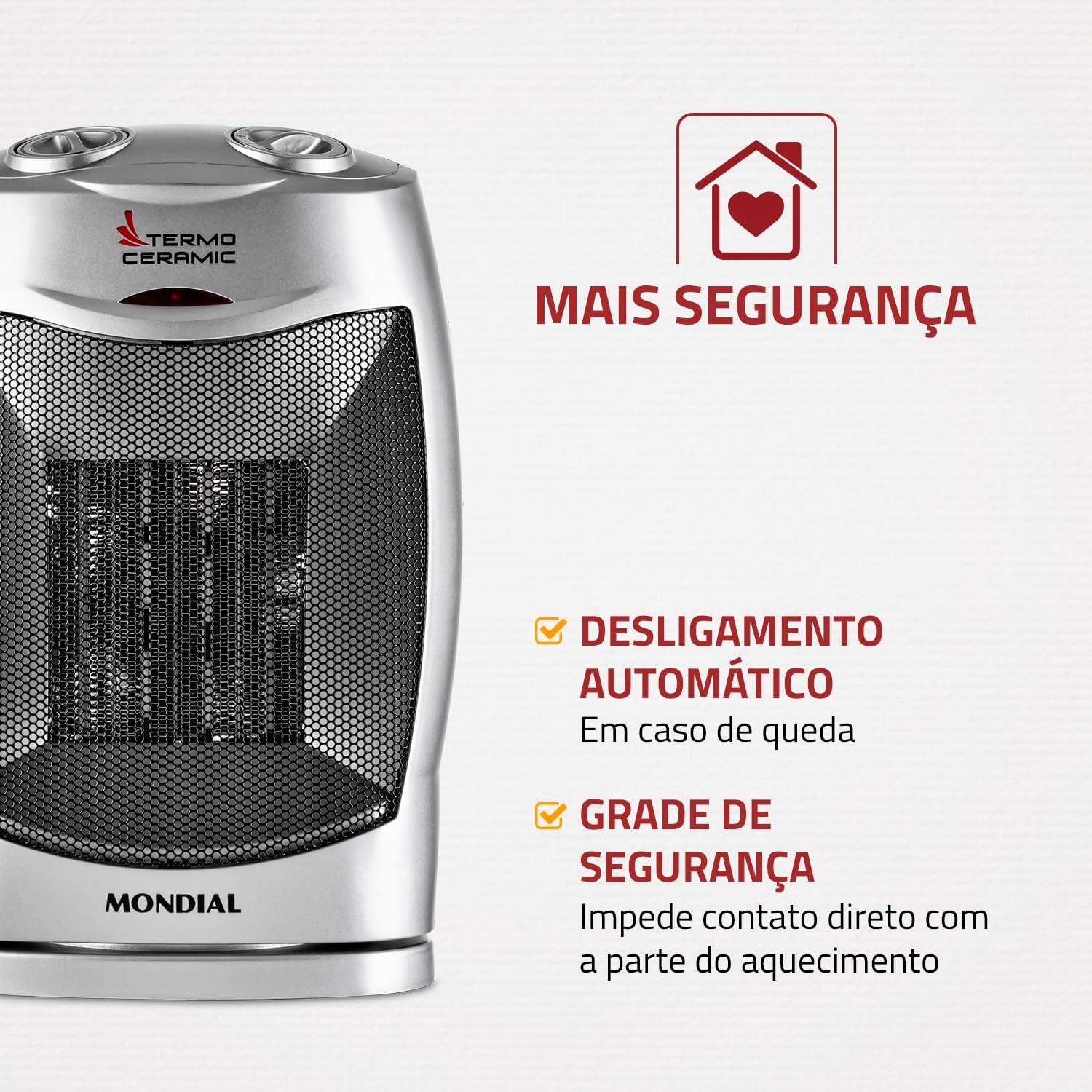 Aquecedor Termo Ceramic, Mondial, Preto/Prata, 1500W, 110V - A-05 — foto 5