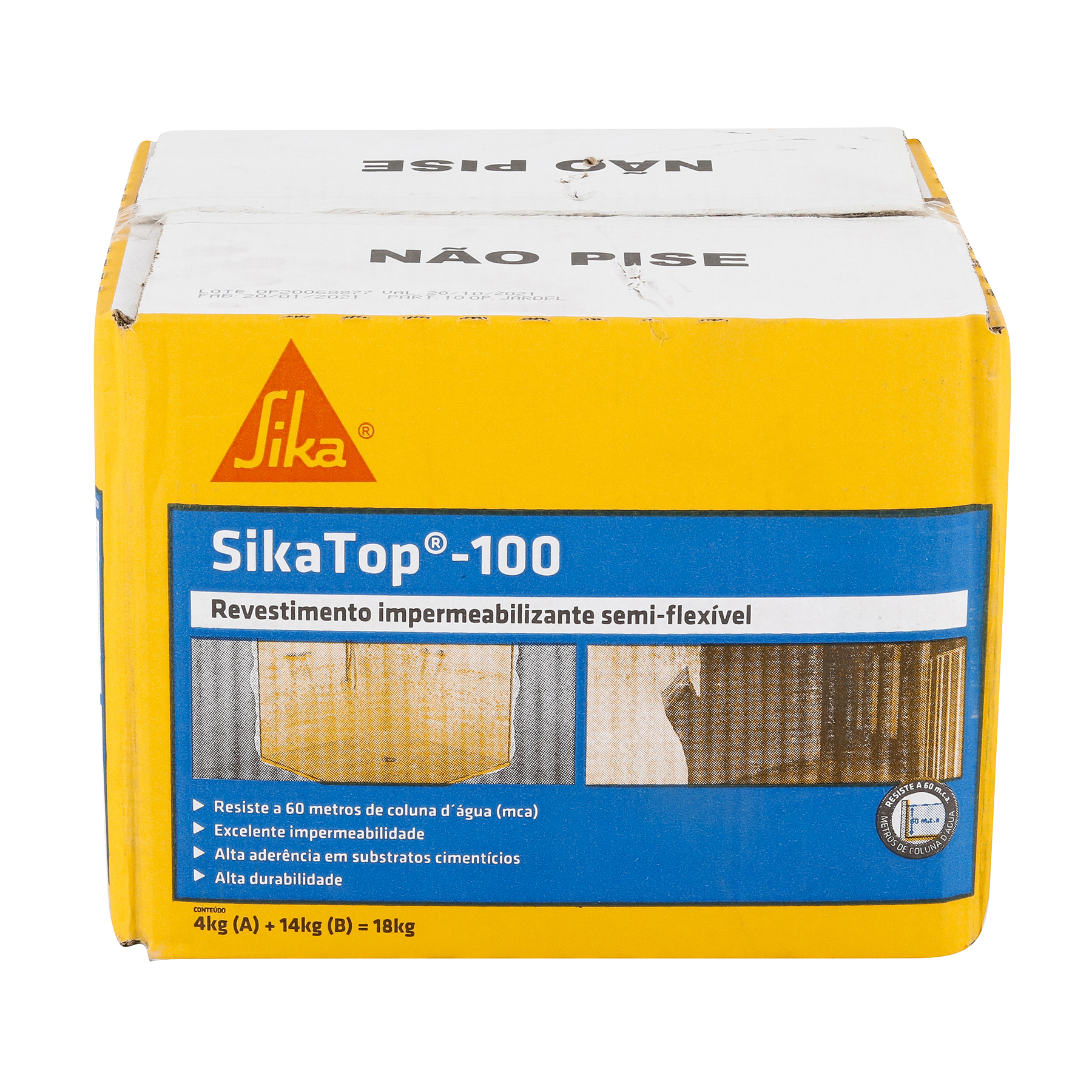 Argamassa Polimérica Impermeabilizante Sika SikaTop 100 18kg Cinza — foto 3