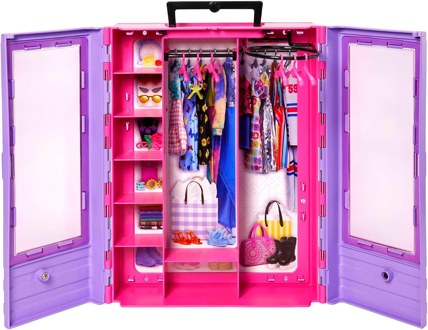 Armário de Moda Portátil para Bonecas Roxo e Rosa — foto 4