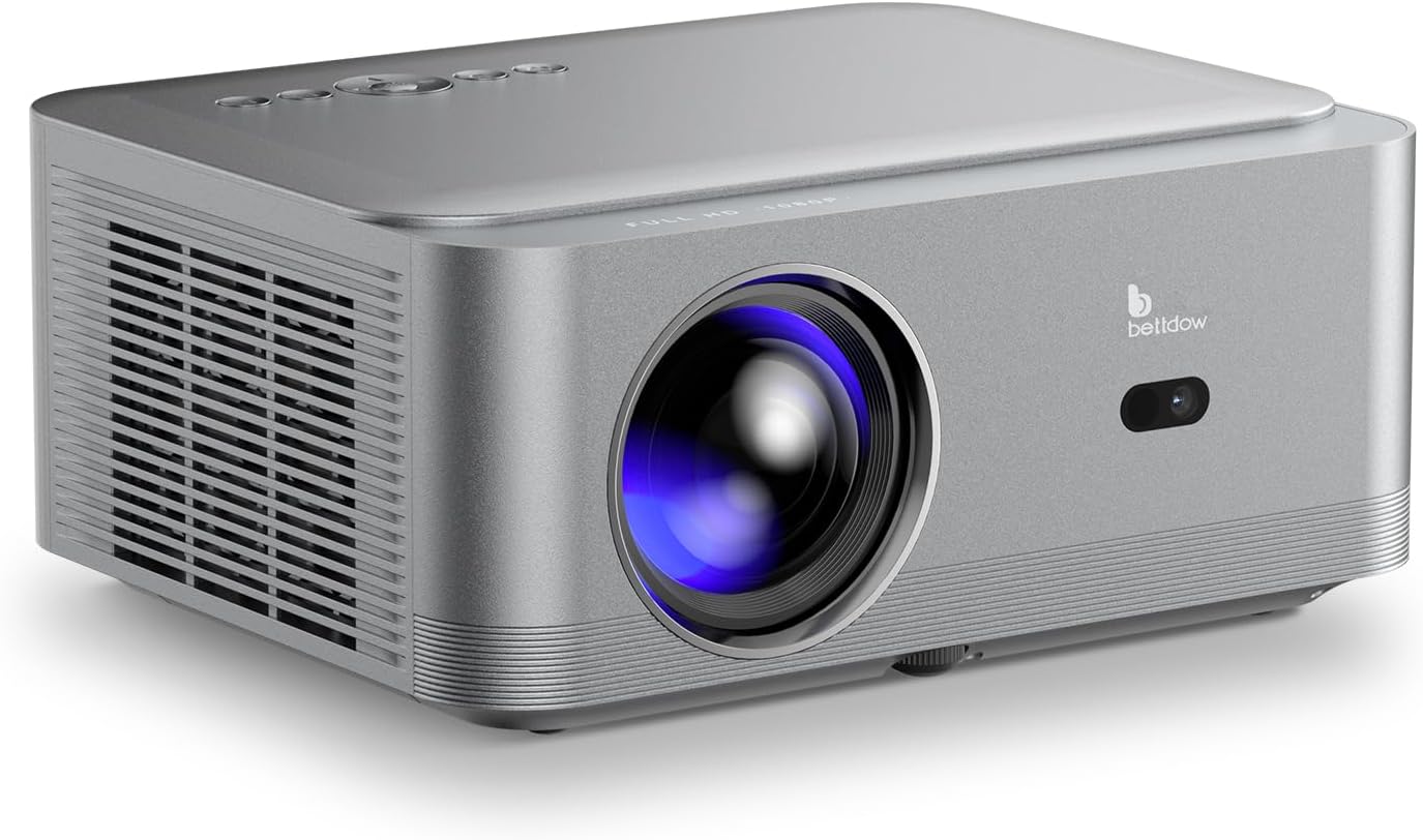 Bettdow Projetor 4k 8k 18000 Lumens [Netflix-Licensed] Hd 1080p nativo, Smart Projetores Retroprojetor Portatil 500 ANSI WiFi 6 BT 5 HDMI2.1, Auto Correção Trapezoidal, Foco Eletronico AC108