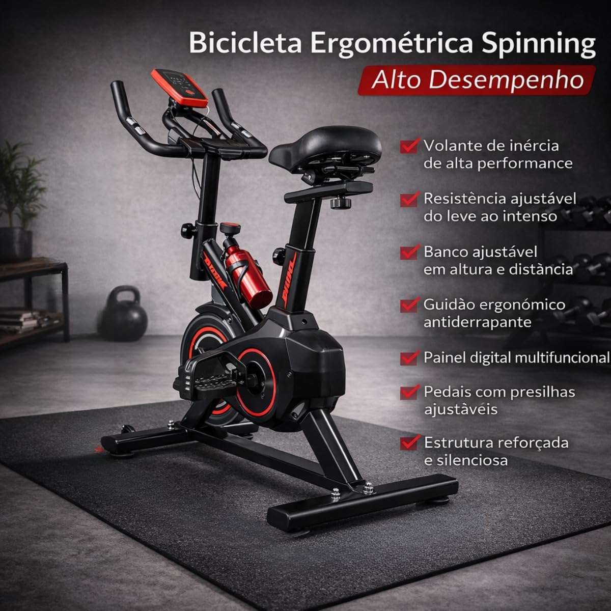 Bike Ergometrica Bicicleta Ergometrica Bike Spinning Silenciosa Vertical Modelo Premium — foto 6