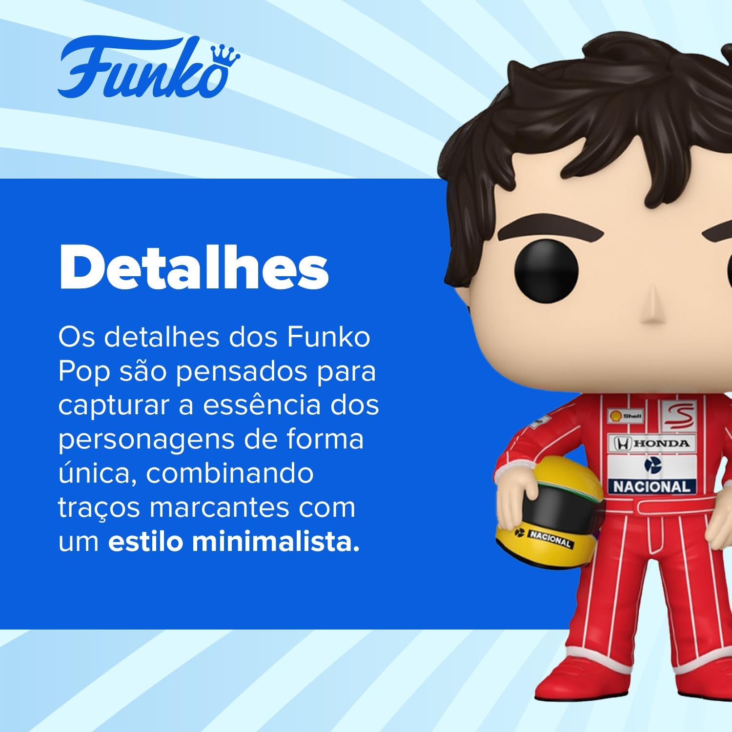 Boneco Colecionável Ayrton Senna Fórmula 1 com Capacete — foto 4