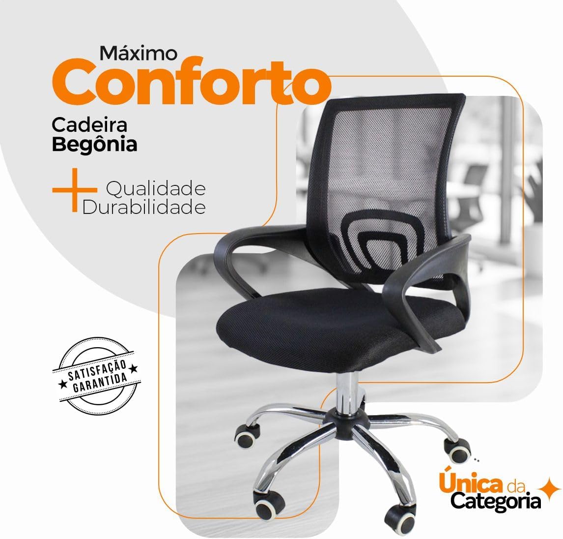 Cadeira Ergonômica Giratória com Tela Mesh e Ajuste de Altura — foto 5