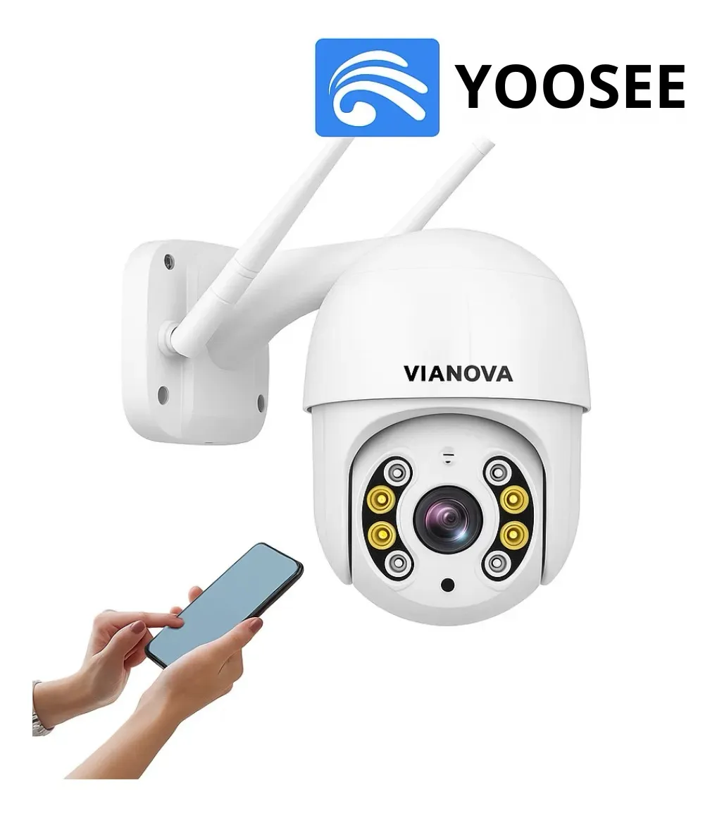 Camera Segurança Wifi Yoosee Mini Dome Full Hd Vianova Branco - Bivolt 110V/220V