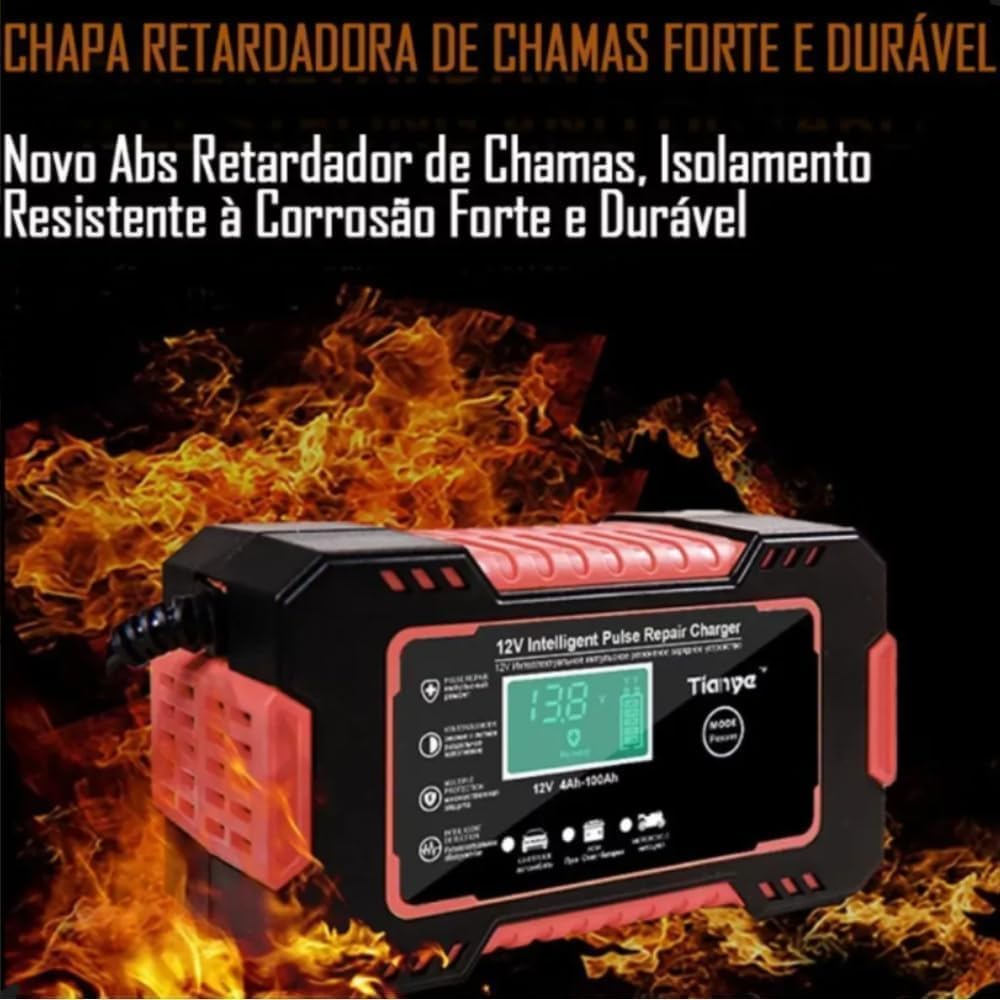 Carregador de Bateria Inteligente 12V 6A para Carros e Motos — foto 7