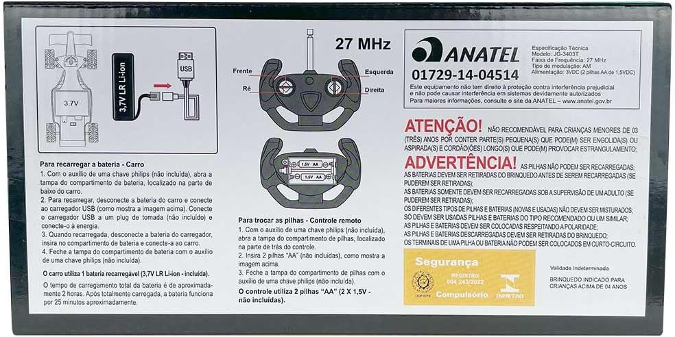 Carrinho de Controle Remoto 4 Funções com Luz e Som — foto 3