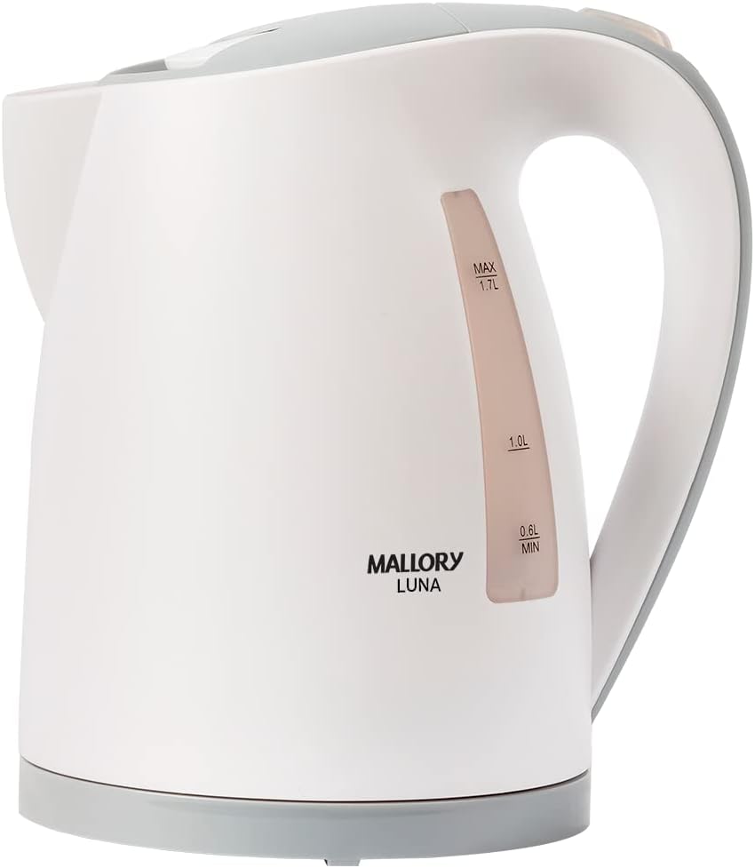 Chaleira Elétrica Mallory Luna – 1,7L, Base Rotativa 360º, Desligamento Automático, Indicador de Nível de Água - 220V