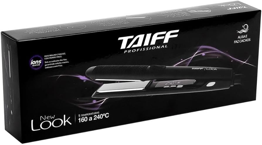 Chapa Taiff New Look 240° Profissional, Cerâmica, Bivolt, Preta, Digital — foto 7