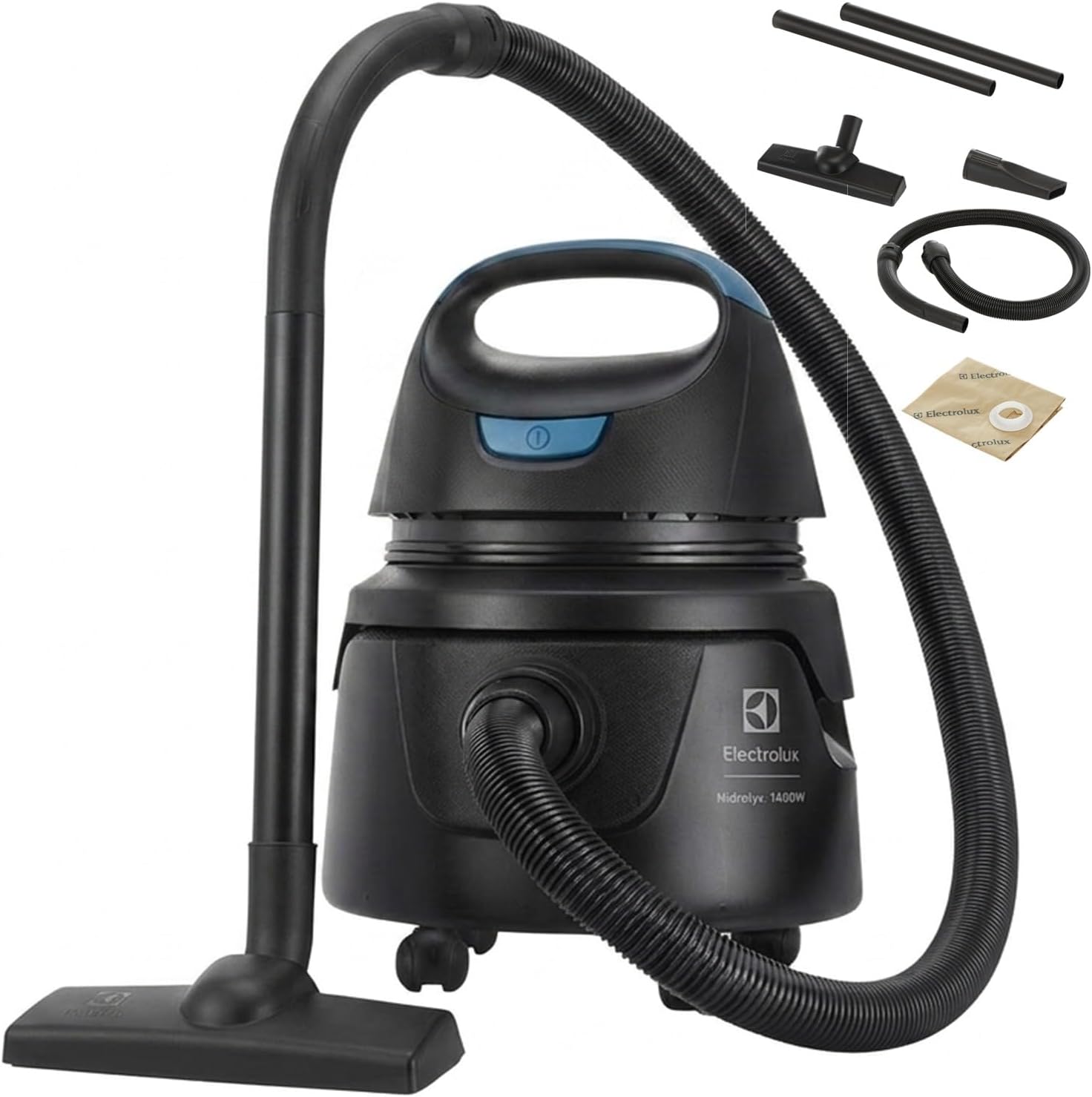 Electrolux Aspirador água pó compacto potente função sopro 1400W 12 L total 5 L util protetor termico AWD01 127V