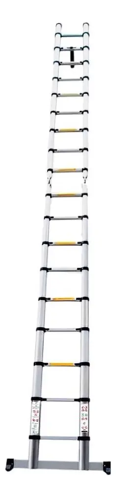 Escada Telescópica JST 5.6m Inox 18 Degraus Dobrável Antiderrapante — foto 4