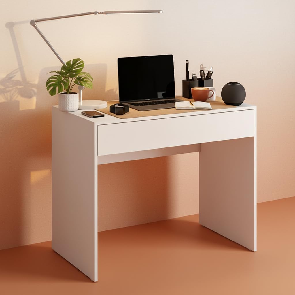 Escrivaninha Multifuncional com Gaveta Mesa Compacta para Quarto (BRANCO) — foto 3