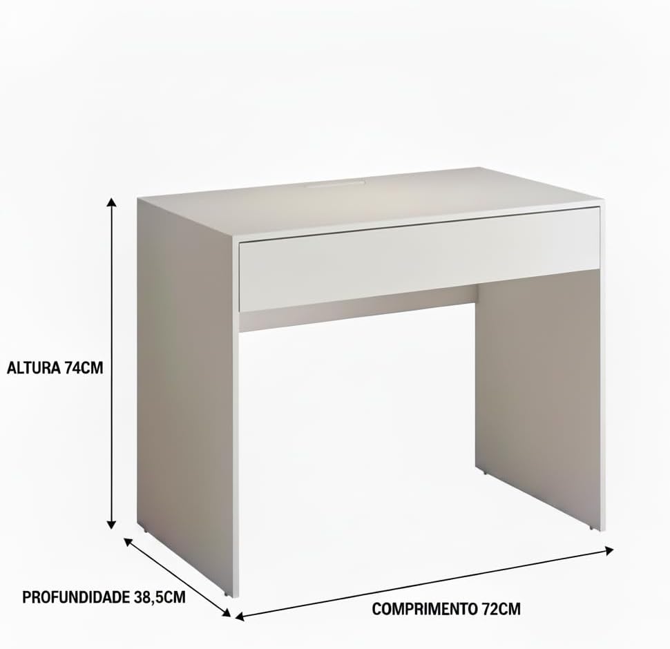 Escrivaninha Multifuncional com Gaveta Mesa Compacta para Quarto (BRANCO) — foto 2