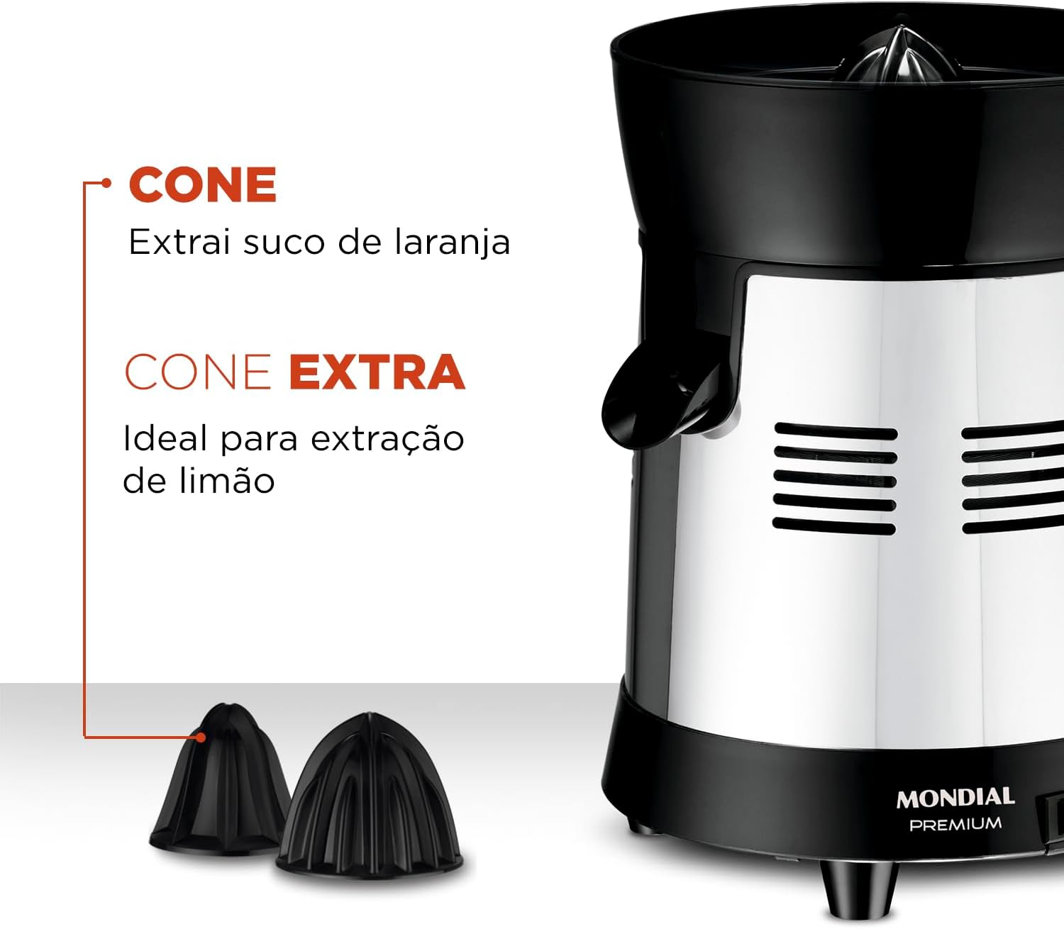 Espremedor de Frutas 250W 1 Litro com 2 Cones — foto 3