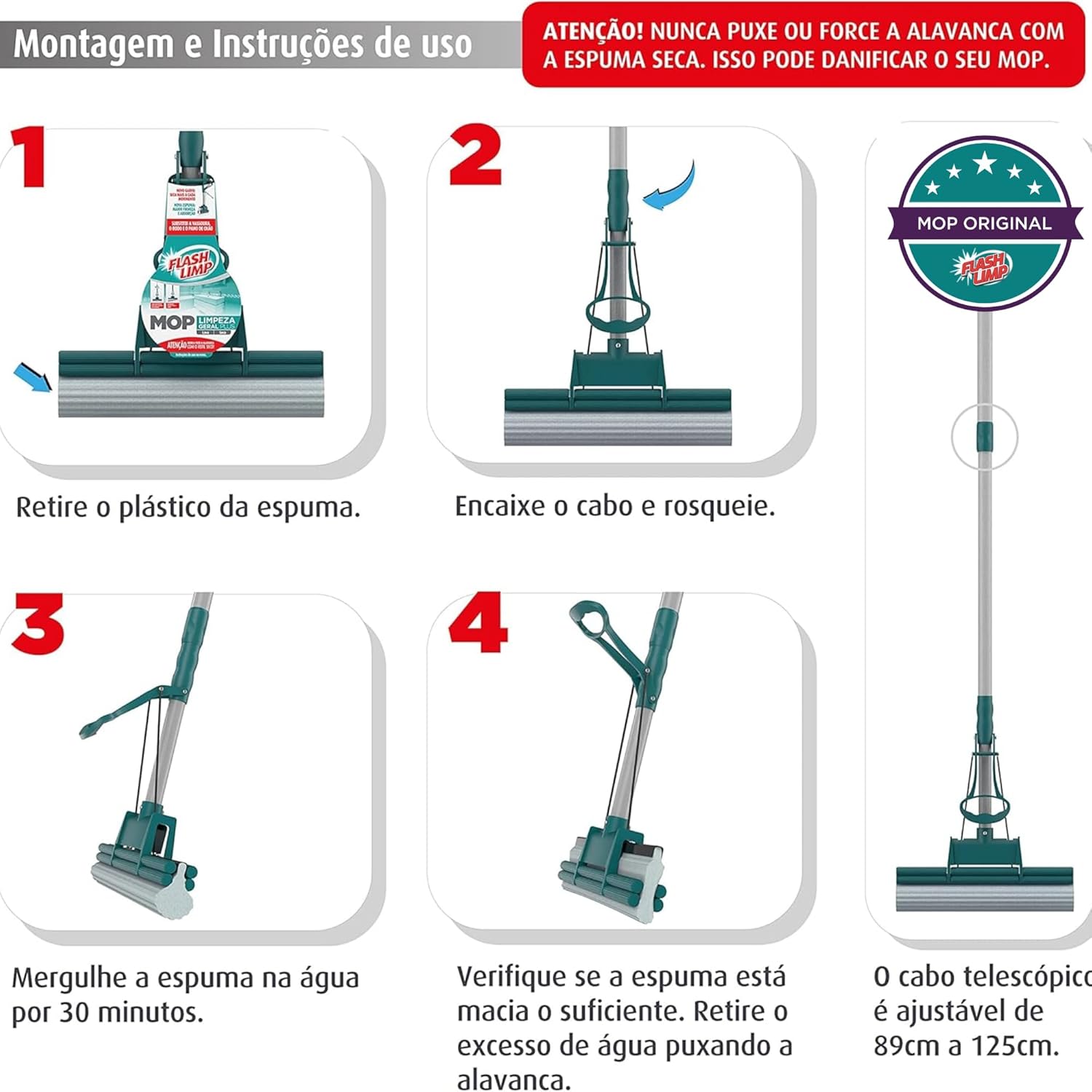 Flash Limp MOP7671 - Mop Limpeza Geral Plus, Verde — foto 5