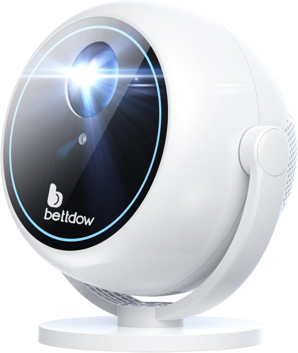 [Foco elétrico]Bettdow Mini Projetor Portatil 360° Tv Android/ios 4k 1080p 9000 Lumens
