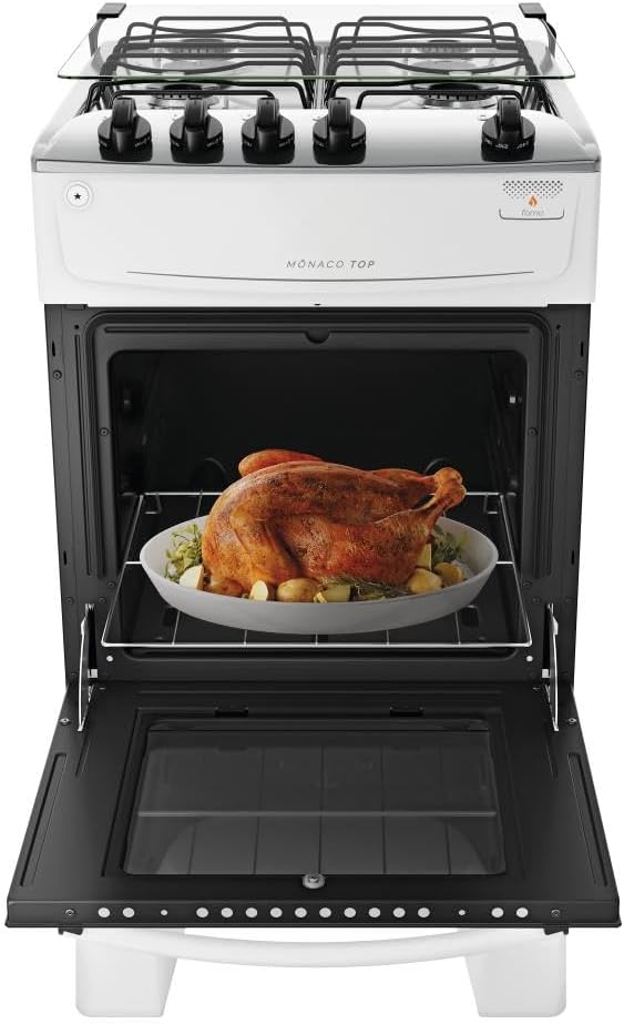 Fogão com Acendimento Automático Total, Mesa Inox e Forno 50L — foto 5