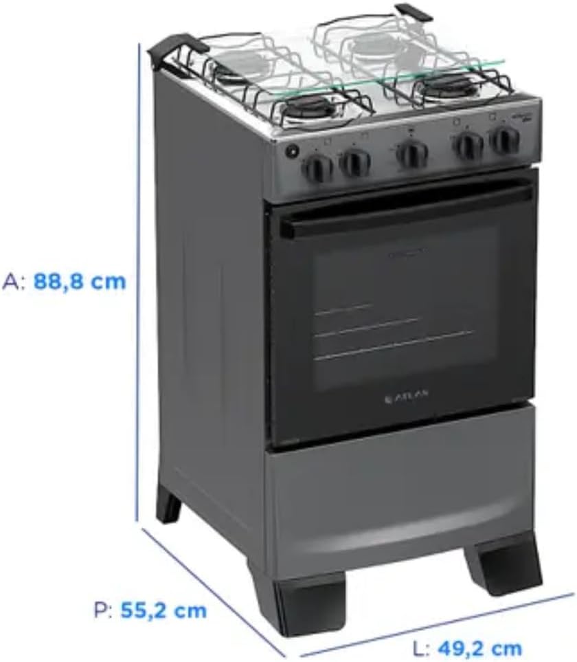 Fogão com Grade Deslizante, Acendimento Automático e Forno Limpa Fácil — foto 3
