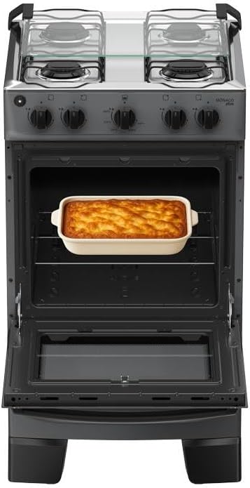 Fogão com Grade Deslizante, Acendimento Automático e Forno Limpa Fácil — foto 6