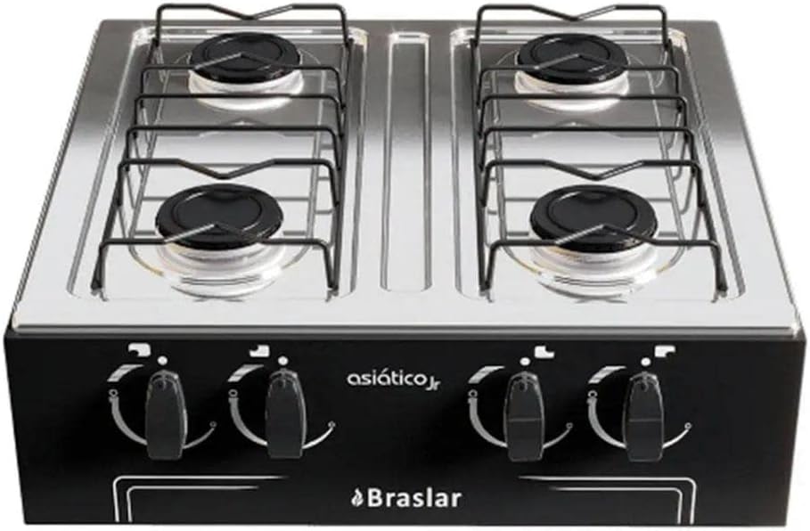 Fogão de Mesa Asiático 4 Bocas Junior Braslar — foto 2