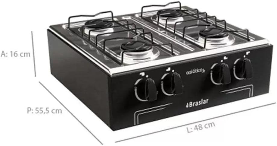 Fogão de Mesa Asiático 4 Bocas Junior Braslar — foto 3