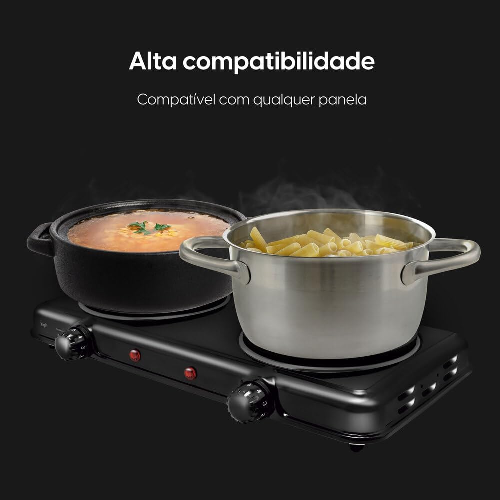 Fogão Elétrico Portátil Cooktop Elgin Double Cook 2 Bocas - 110V — foto 3