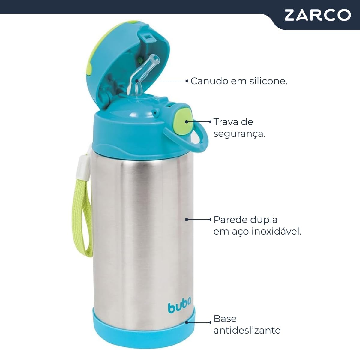 Garrafa Térmica Parede Dupla Inox com Trava de Segurança — foto 4
