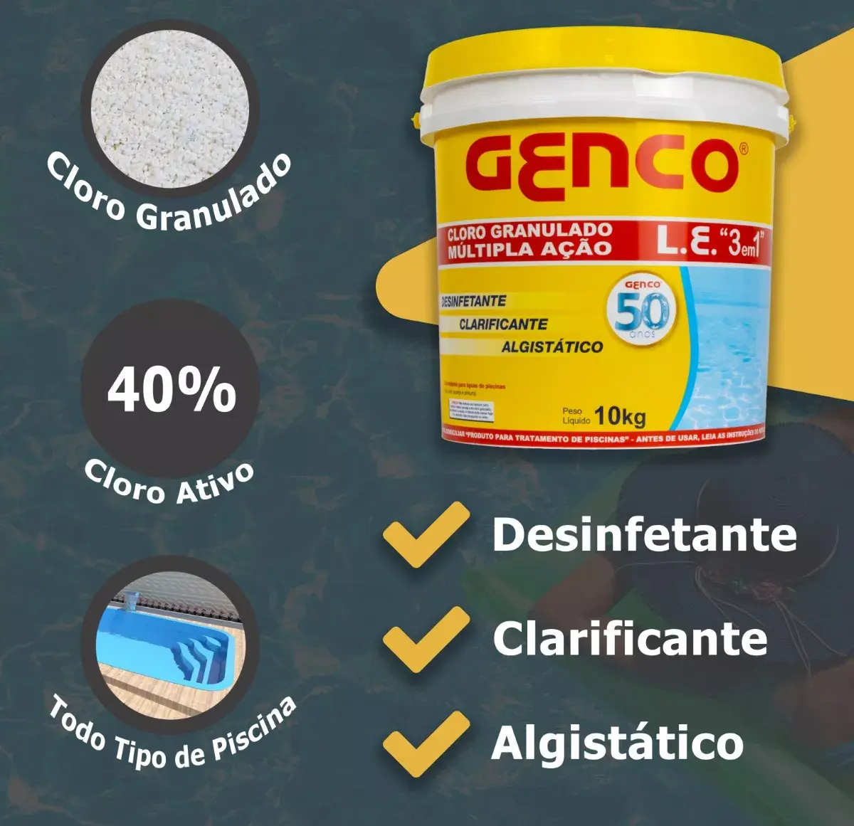 Genco 3 Em 1 Balde 10kg Para Piscina — foto 4