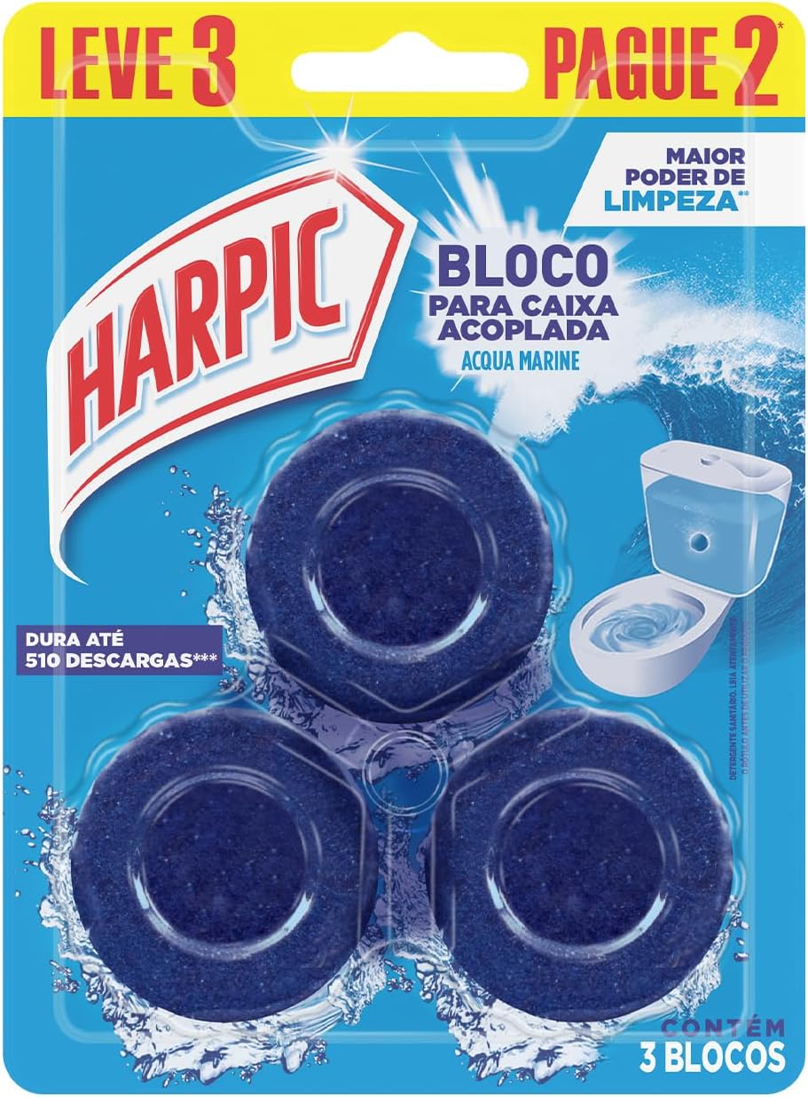 Harpic Bloco Sanitário para Caixa Acoplada Marine 3 unidades