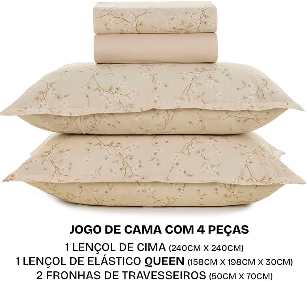 Jogo de Cama Queen Karsten 100% Algodão Penteado Beatriz — foto 4