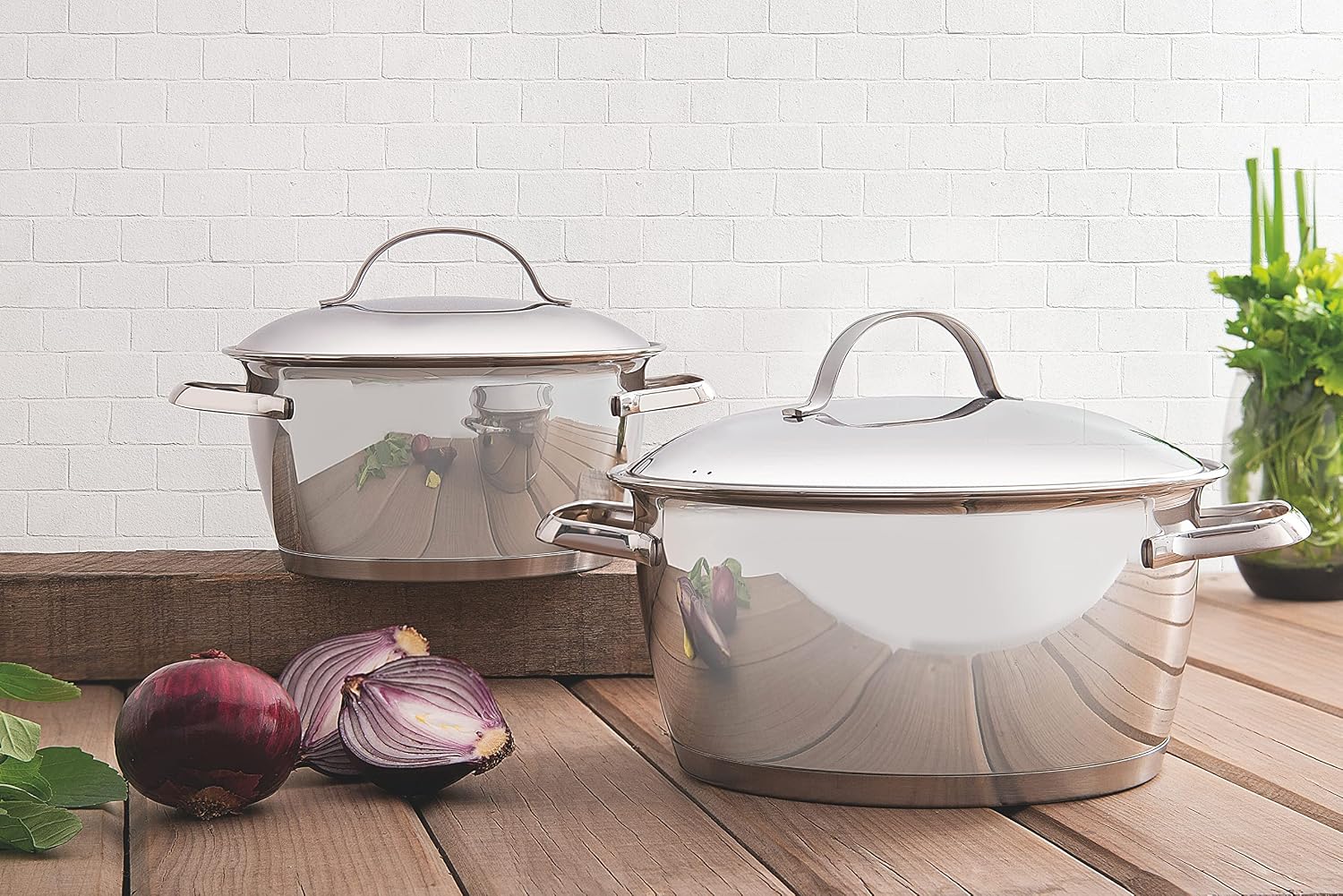 Jogo de Panelas com Fundo Triplo 7 Peça Tramontina Inox — foto 6