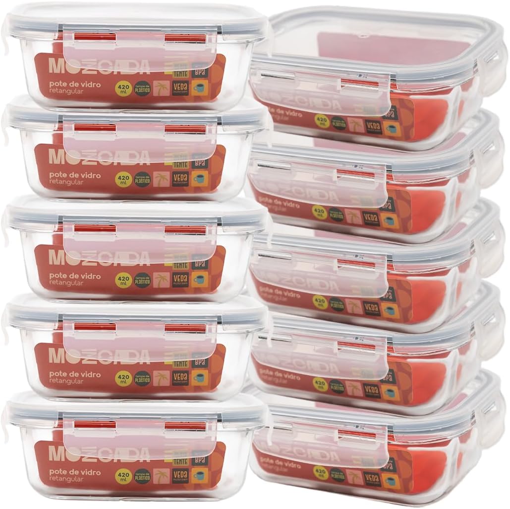 Kit de Potes Herméticos para Conservação de Alimentos