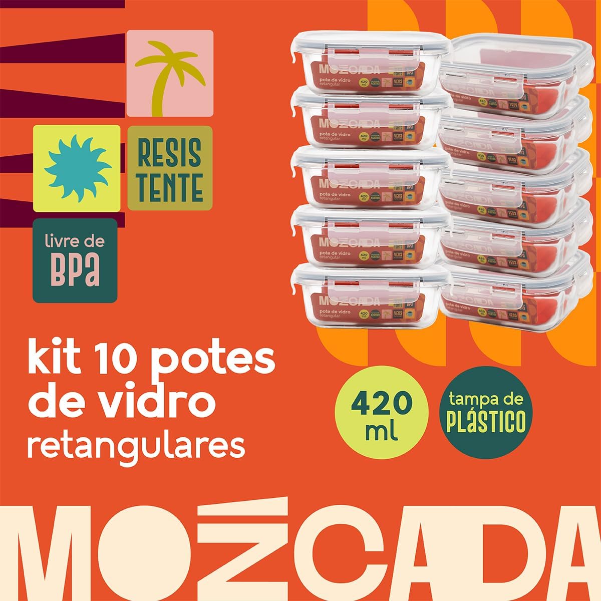 Kit de Potes Herméticos para Conservação de Alimentos — foto 3