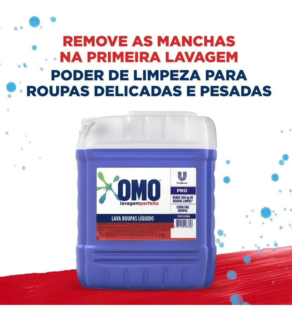 Lava Roupas Omo Sabão Liquido Lavagem Perfeita 7 Litros — foto 2