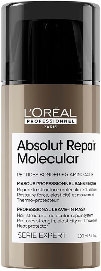 Leave-in L'Oréal Professionnel Absolut Repair Molecular, Repara e Restaura, Proteção Térmica, 100ml