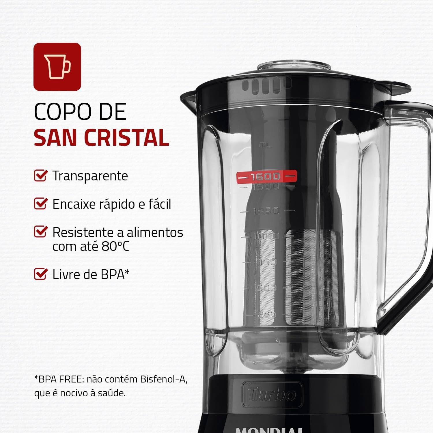 Liquidificador 550W 2,2L com 3 Velocidades e Pulsar — foto 3