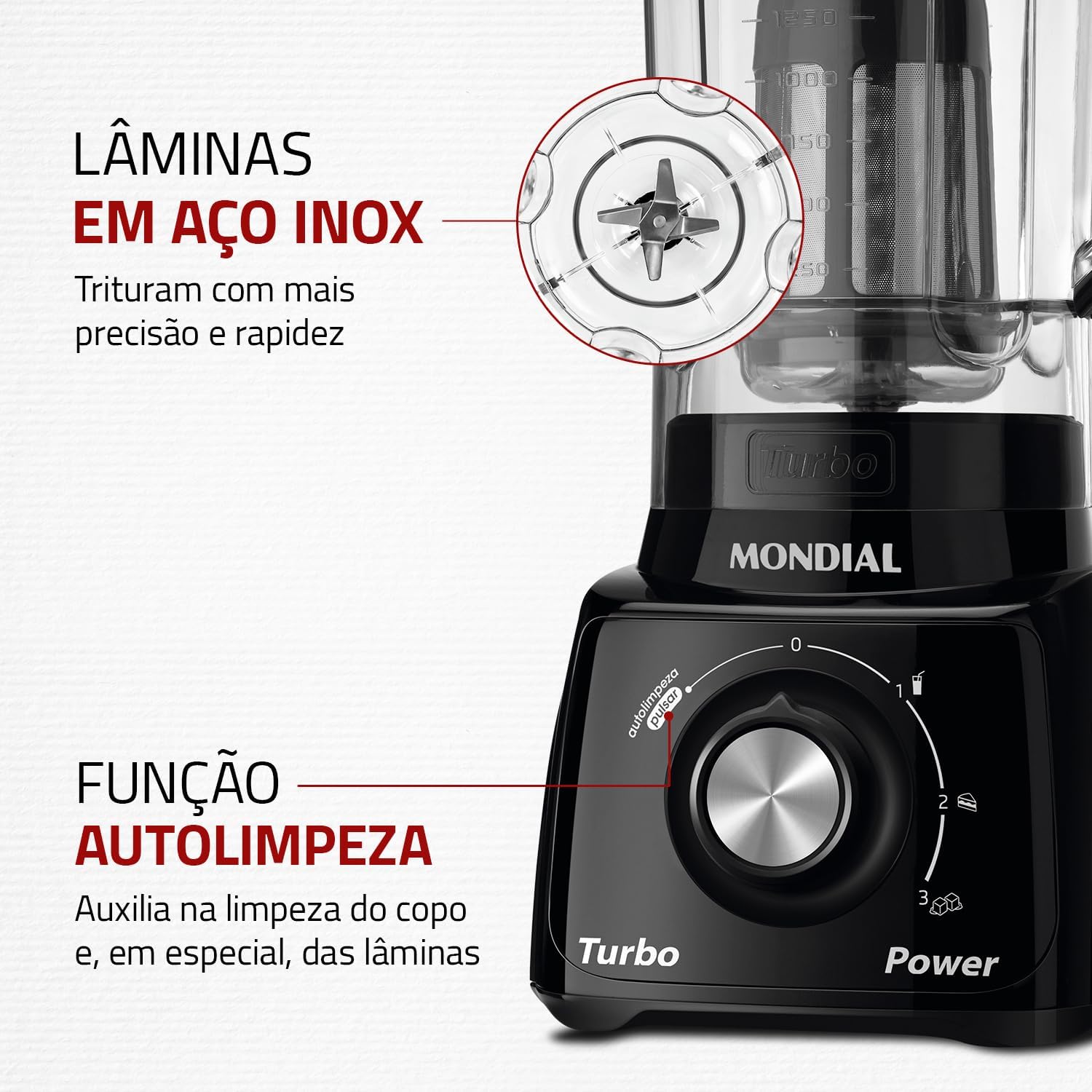 Liquidificador 550W 2,2L com 3 Velocidades e Pulsar — foto 6