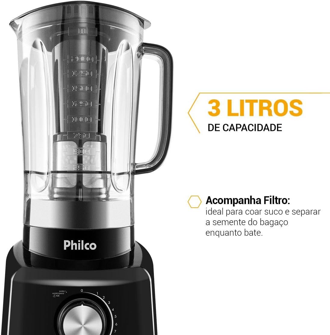 Liquidificador, Ph900, 3L, Preto, 110V, Philco — foto 3