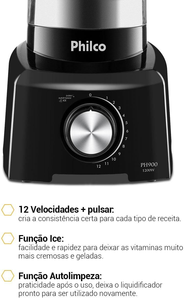 Liquidificador, Ph900, 3L, Preto, 110V, Philco — foto 4
