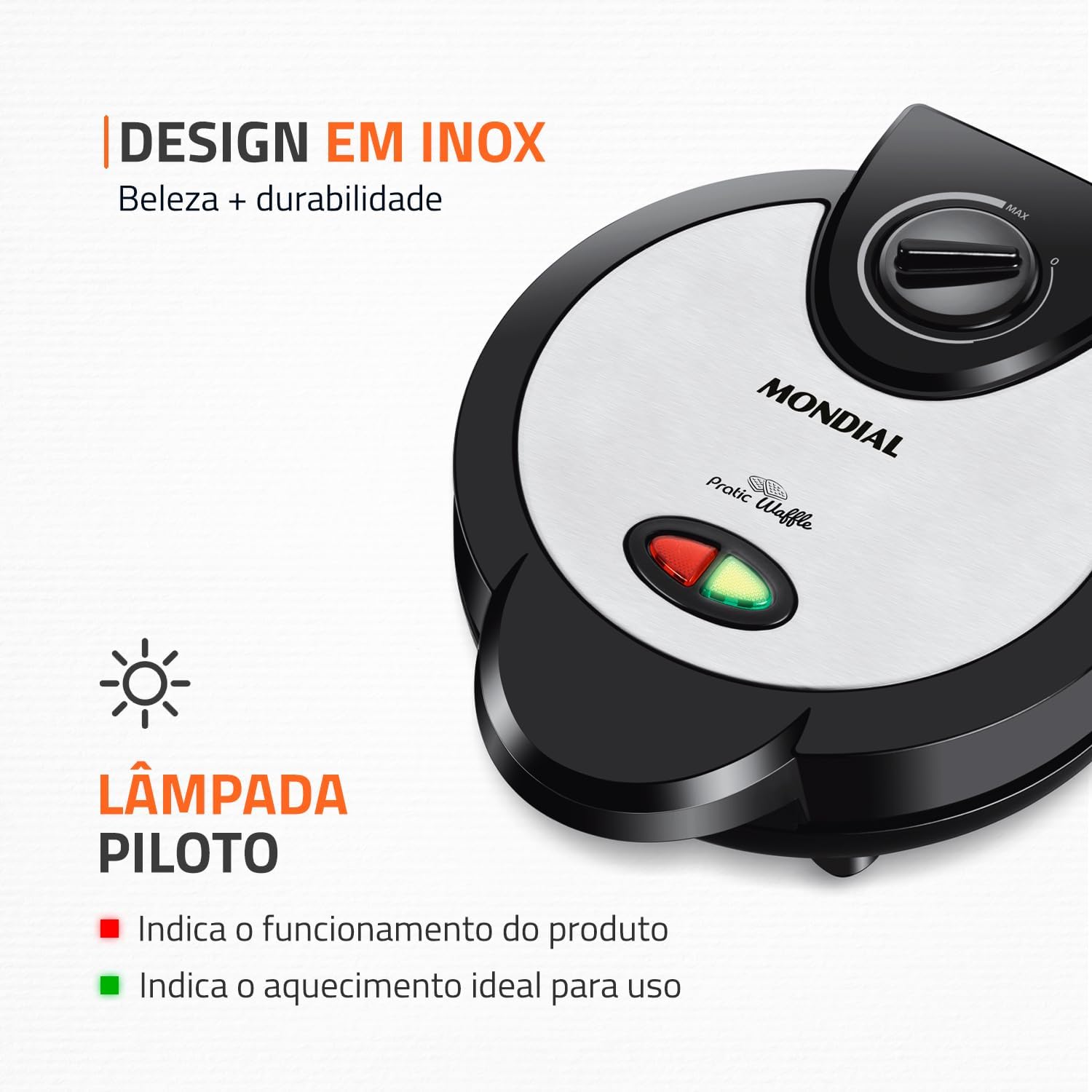 Máquina de Waffles Antiaderente para 4 Waffles — foto 5