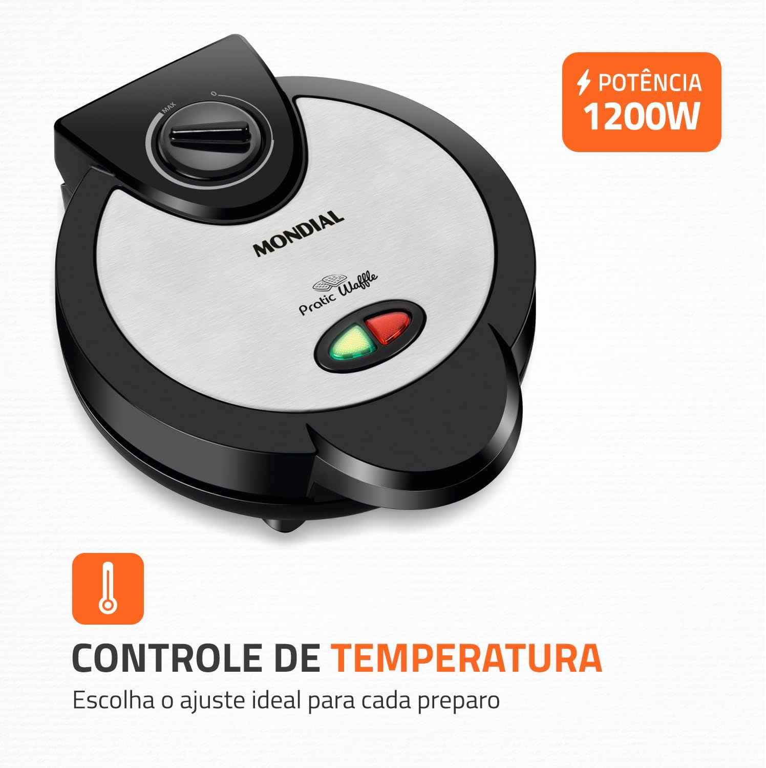 Máquina de Waffles Antiaderente para 4 Waffles — foto 4