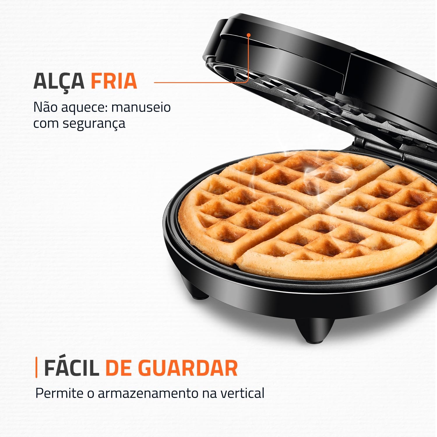 Máquina de Waffles Antiaderente para 4 Waffles — foto 6