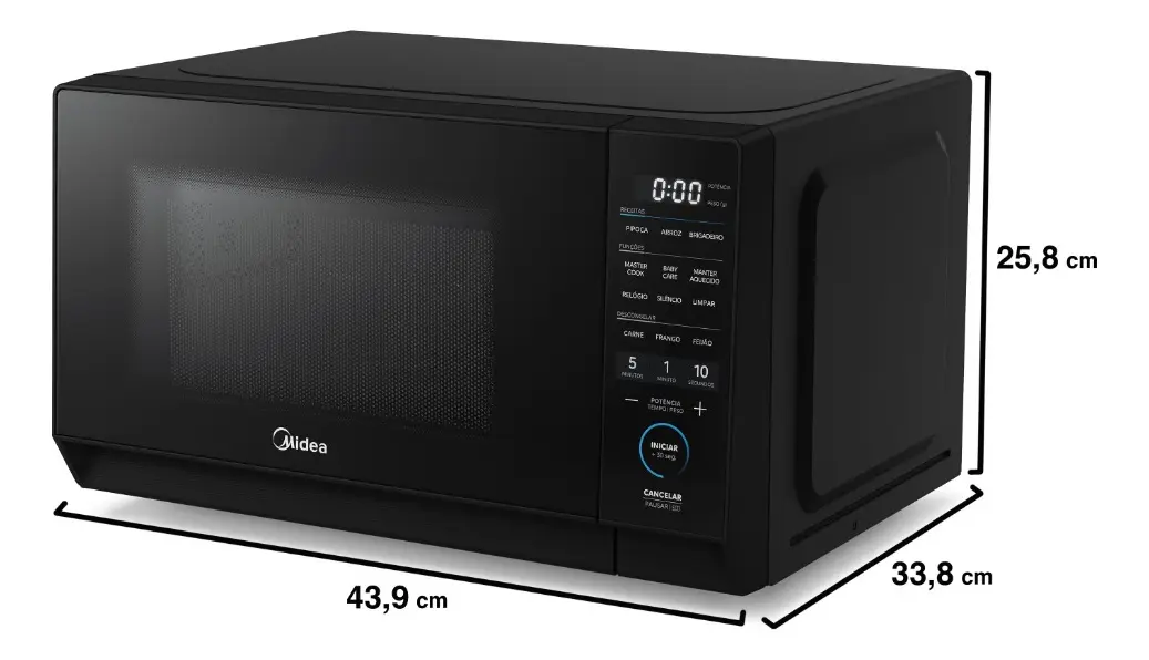 Micro-ondas 20L Preto MasterCook Midea - Bivolt 110V/220V — foto 2