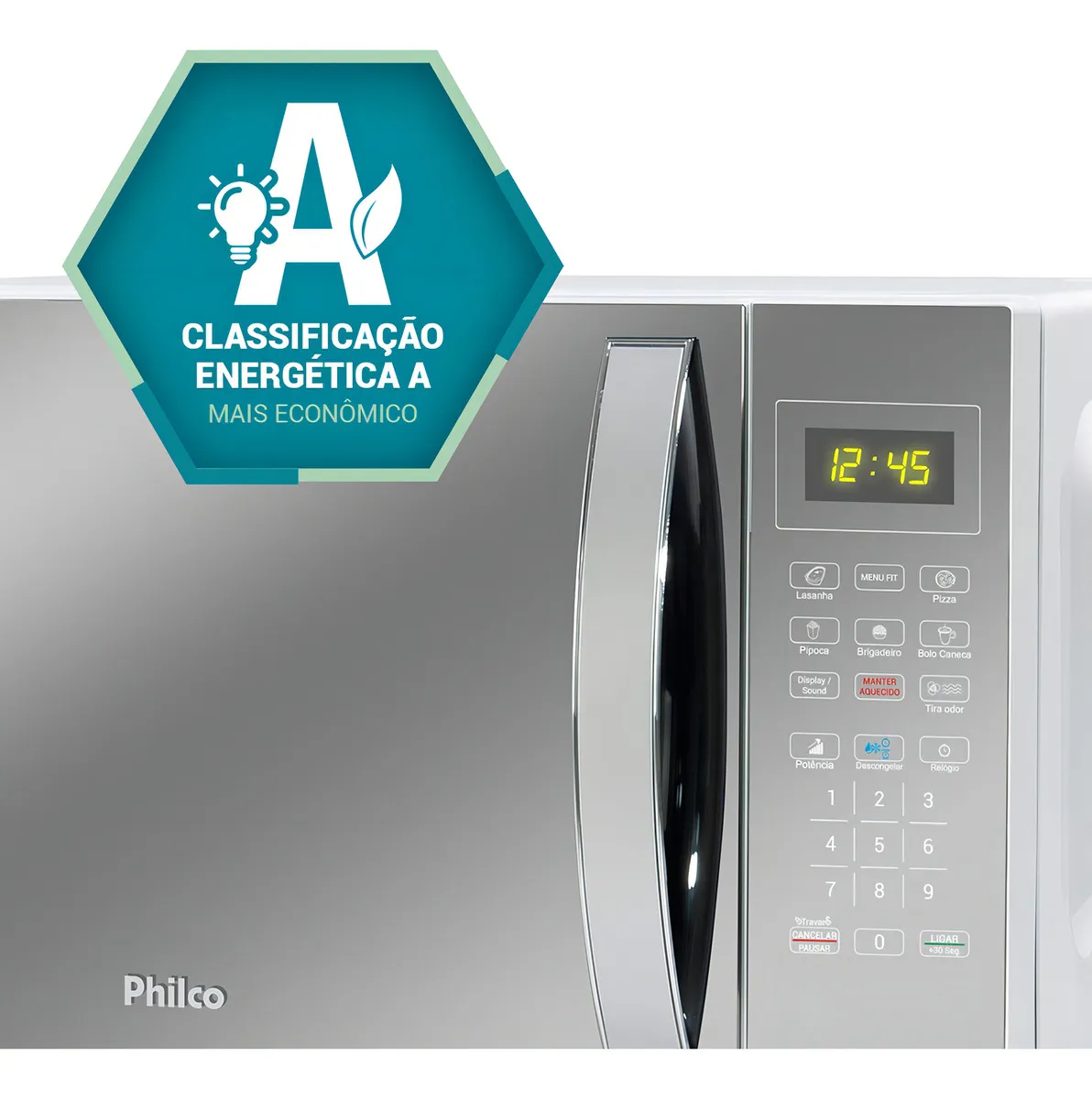 Micro-ondas 33L Philco Espelhado/Branco 1400W 220V PMO38E — foto 4