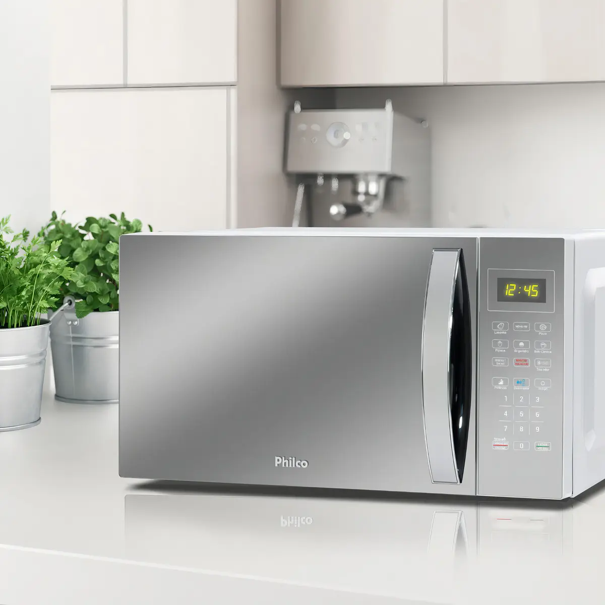 Micro-ondas 33L Philco Espelhado/Branco 1400W 220V PMO38E — foto 3