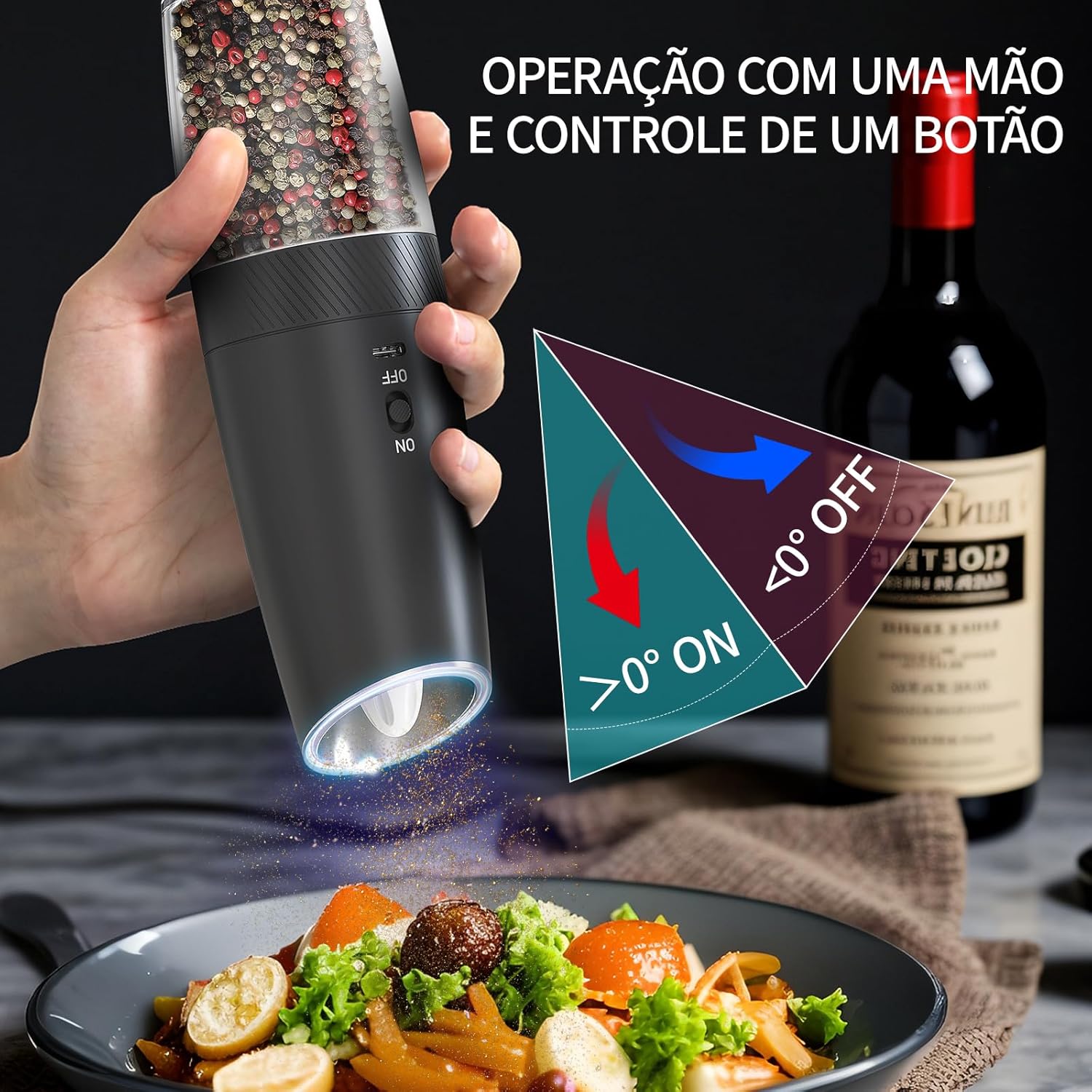 Moedor de Pimenta Elétrico Recarregável via USB — foto 2